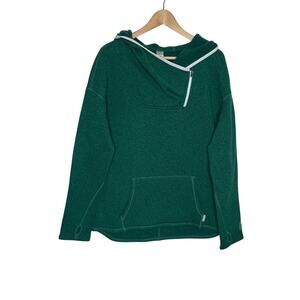Stio Long Sleeve Sweetwater Fleece Hoodie Womens XL Green Pockets Outdoor Cozy